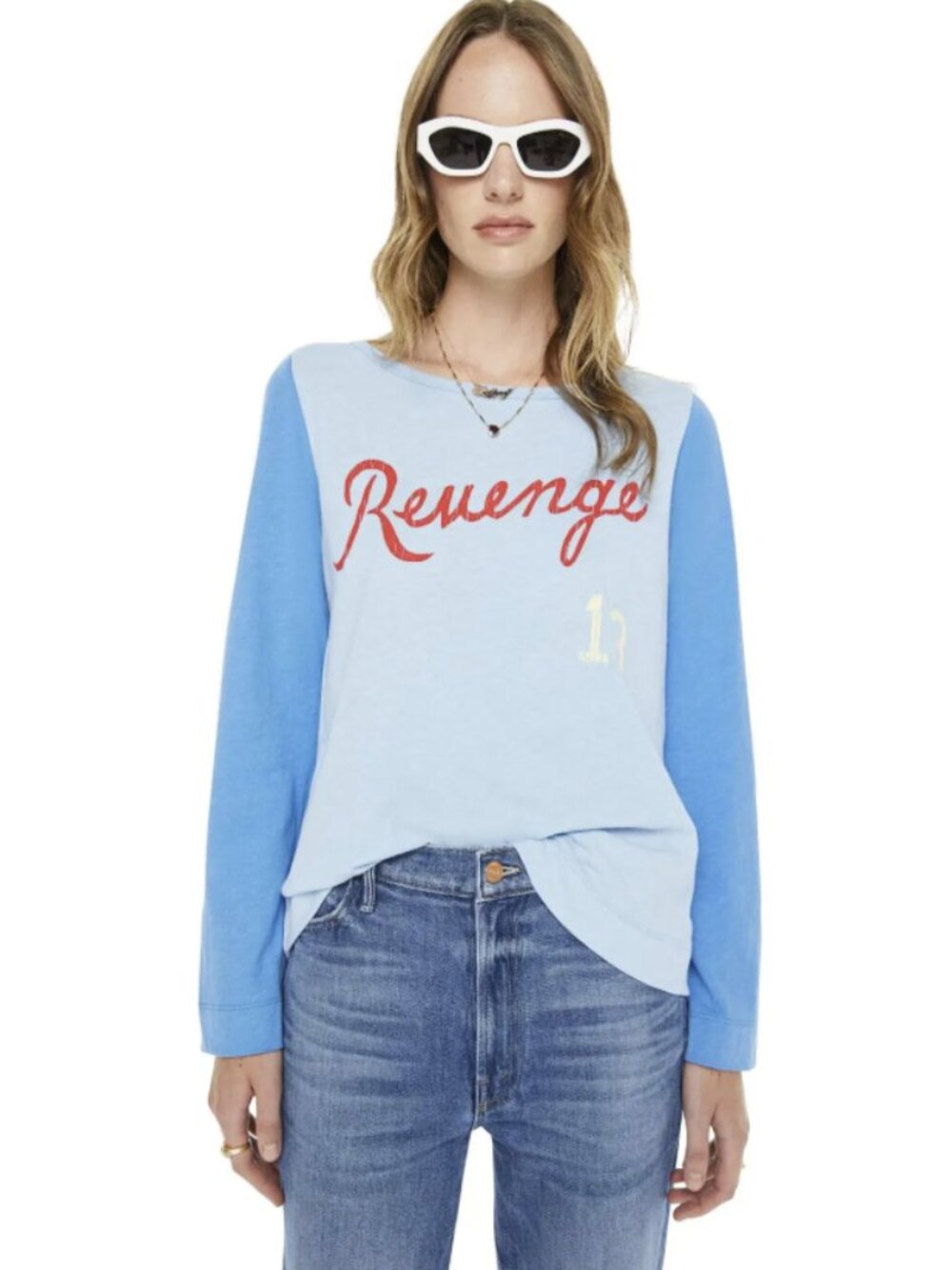 MOTHER The Jagger Revenge Graphic Long Sleeve Top M
